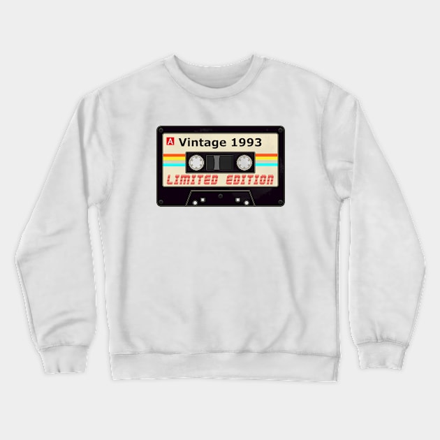 Vintage 1993 Limited Edition Tee Retro Cassette Tape Crewneck Sweatshirt by jonathanptk